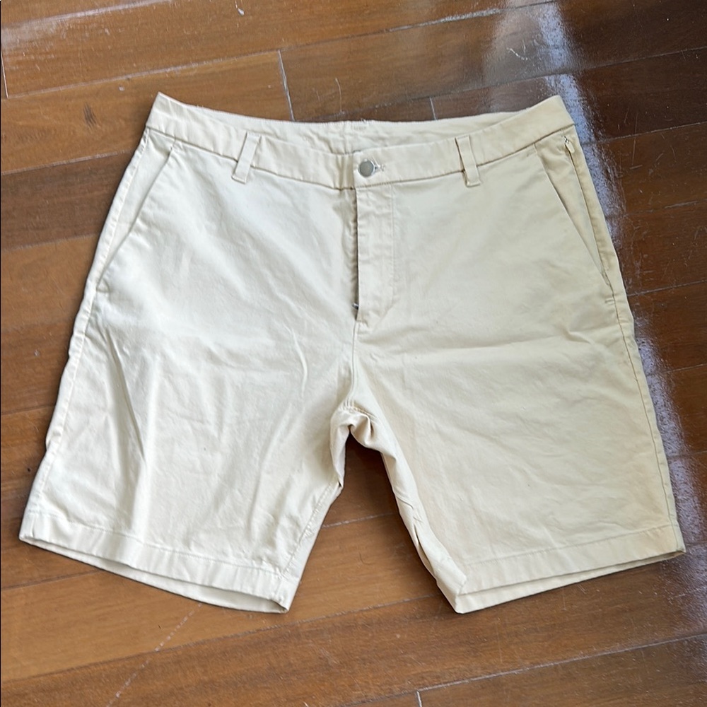 Lululemon Athletica Cream Flat Front Shorts